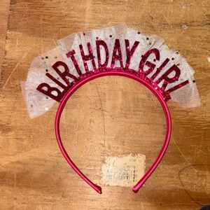 Birthday Girl Headband - Pink Sparkle  Accessory